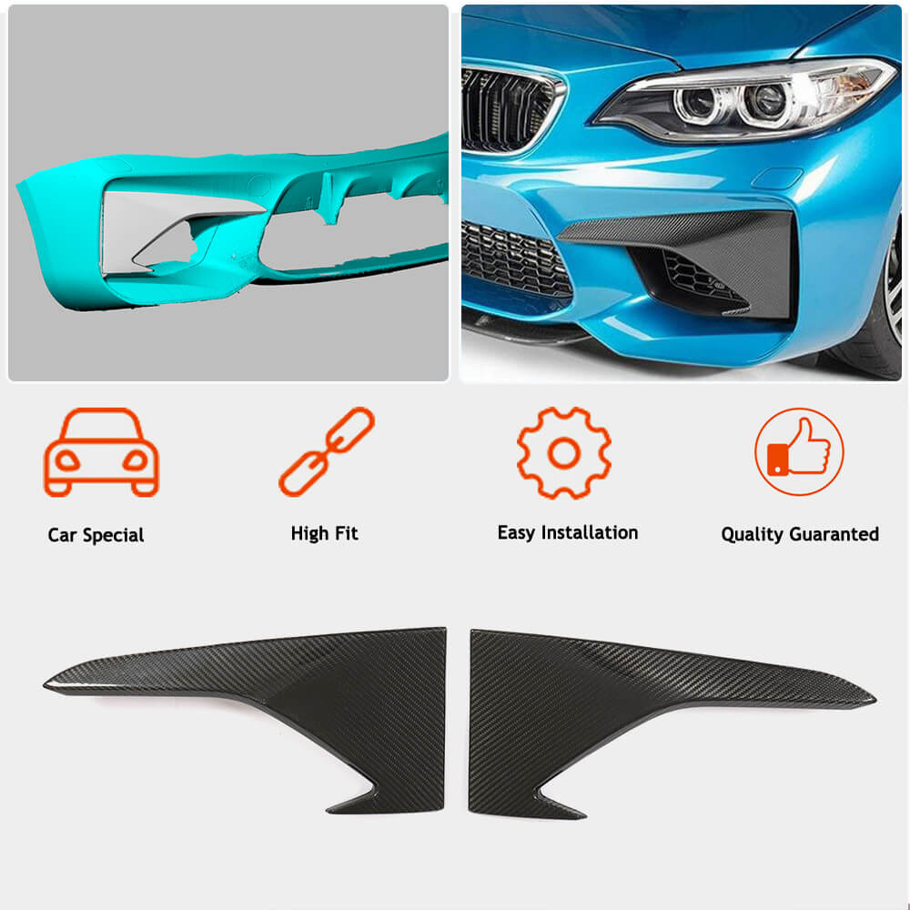 BMW 2 Series F87 M2 2016-2019 Front Bumper Vents Dry Carbon Fiber-Ahacarbon