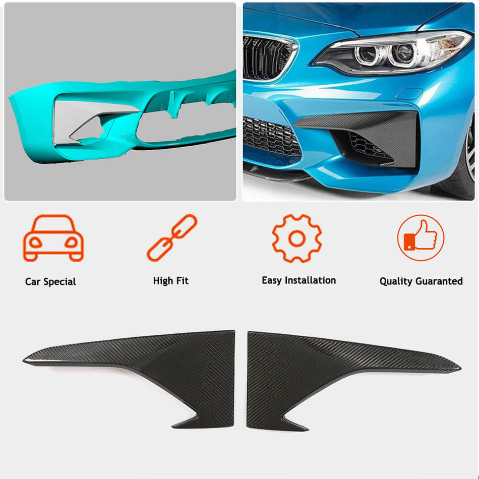 BMW 2 Series F87 M2 2016-2019 Front Bumper Vents Dry Carbon Fiber-Ahacarbon