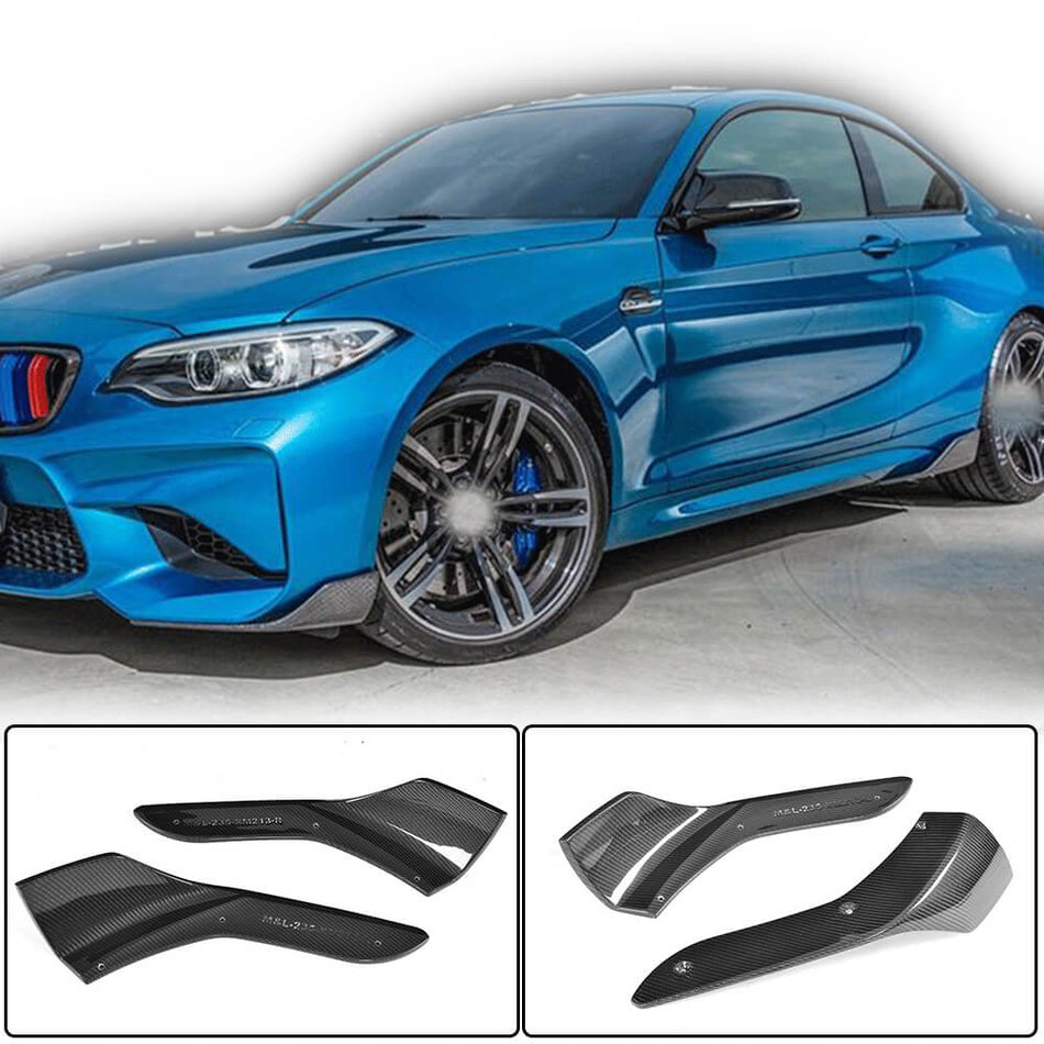 BMW 2 Series F87 M2 M2C 2016-2020 Front Bumper Splitters Carbon Fiber-Ahacarbon