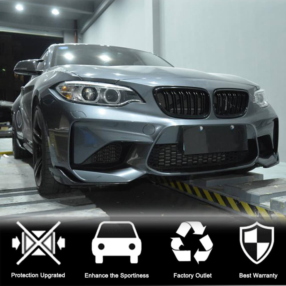 BMW 2 Series F87 M2 M2C 2016-2020 Front Bumper Splitters Carbon Fiber-Ahacarbon