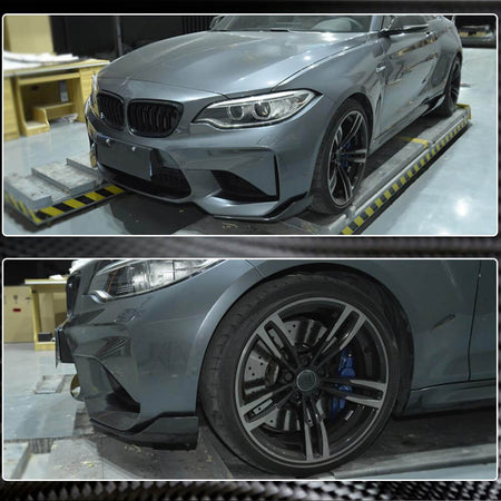 BMW 2 Series F87 M2 M2C 2016-2020 Front Bumper Splitters Carbon Fiber-Ahacarbon