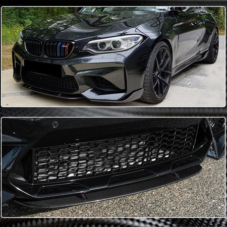 BMW 2 Series F87 M2 M2C 2016-2020 Front Bumper Lip Carbon Fiber-Ahacarbon