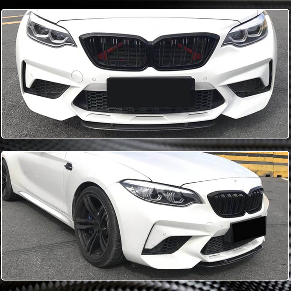 BMW 2 Series F87 M2 M2C 2016-2020 Front Bumper Lip Carbon Fiber-Ahacarbon