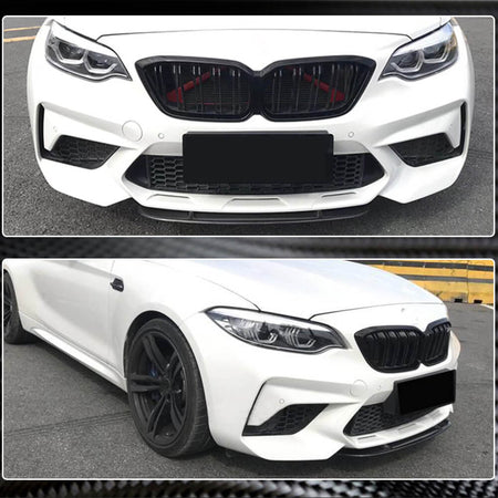 BMW 2 Series F87 M2 M2C 2016-2020 Front Bumper Lip Carbon Fiber-Ahacarbon