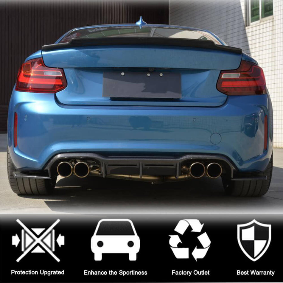 BMW 2 Series F87 M2 M2C 2016-2020 Rear Bumper Diffuser Carbon Fiber-Ahacarbon