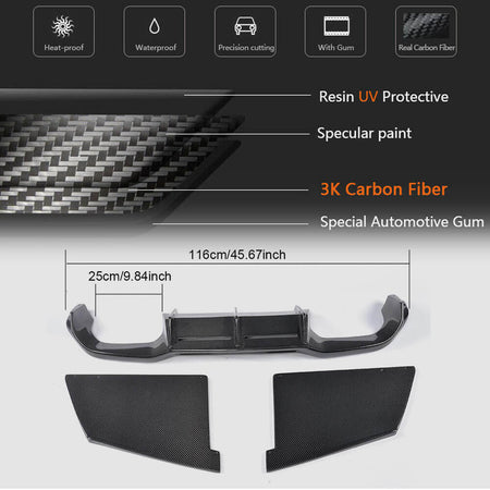 BMW 2 Series F87 M2 M2C 2016-2020 Rear Bumper Diffuser Carbon Fiber-Ahacarbon