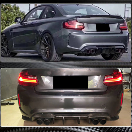 BMW 2 Series F87 M2 M2C 2016-2020 Rear Bumper Diffuser Carbon Fiber-Ahacarbon