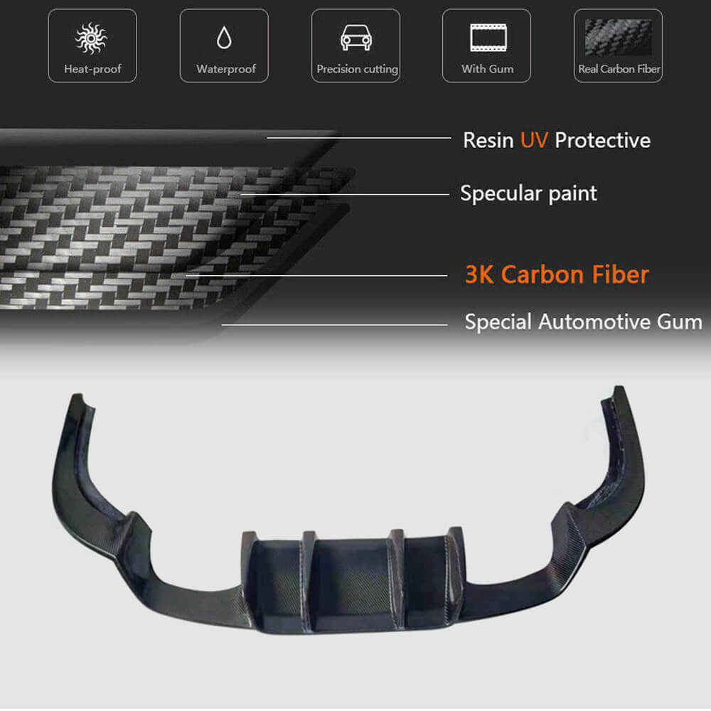 BMW 2 Series F87 M2 M2C 2016-2020 Rear Bumper Diffuser Carbon Fiber-Ahacarbon
