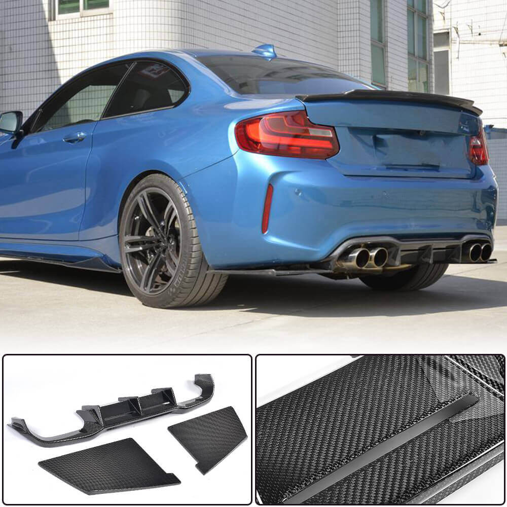 BMW 2 Series F87 M2 M2C 2016-2020 Rear Bumper Diffuser Carbon Fiber-Ahacarbon