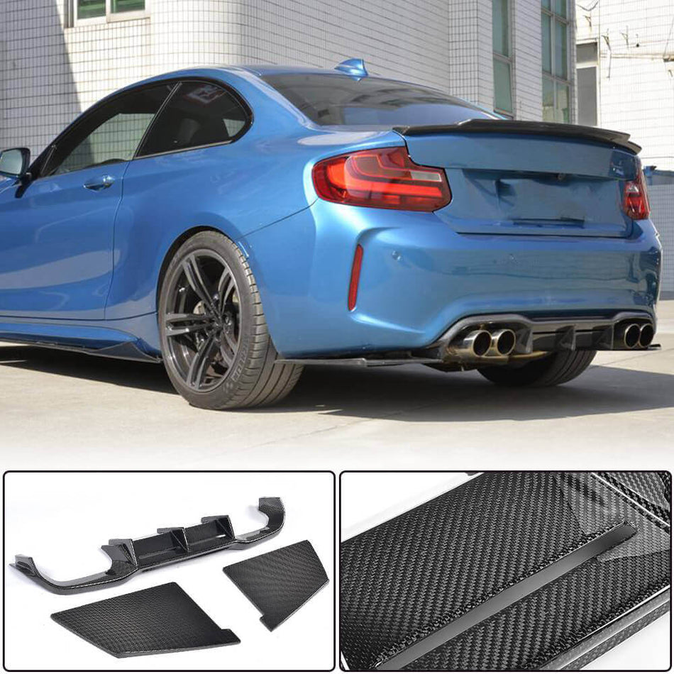 BMW 2 Series F87 M2 M2C 2016-2020 Rear Bumper Diffuser Carbon Fiber-Ahacarbon
