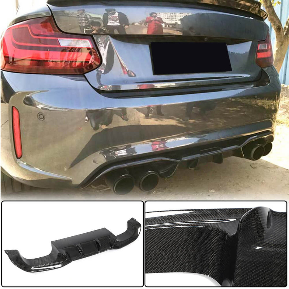 BMW 2 Series F87 M2 M2C 2016-2020 Rear Bumper Diffuser Carbon Fiber-Ahacarbon