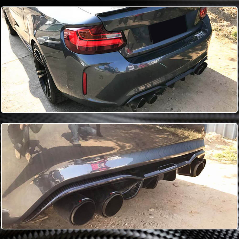 BMW 2 Series F87 M2 M2C 2016-2020 Rear Bumper Diffuser Carbon Fiber-Ahacarbon