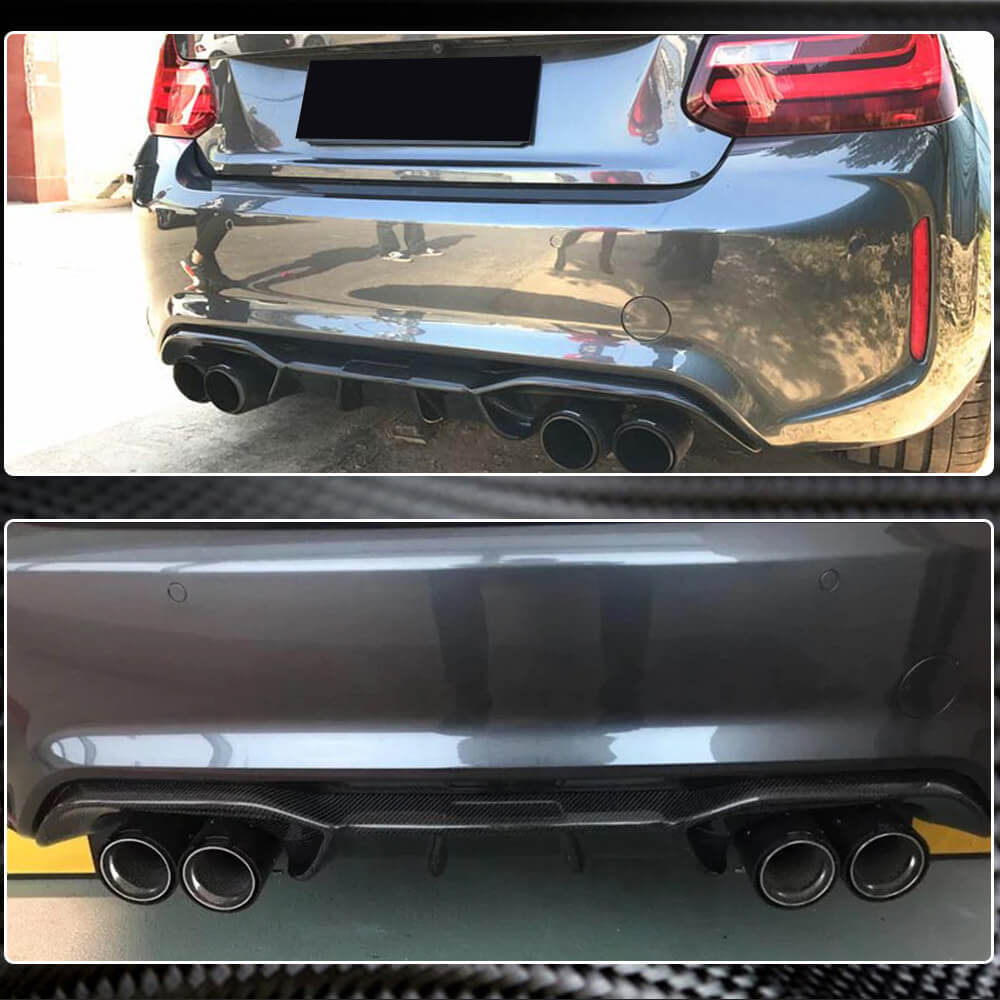 BMW 2 Series F87 M2 M2C 2016-2020 Rear Bumper Diffuser Carbon Fiber-Ahacarbon