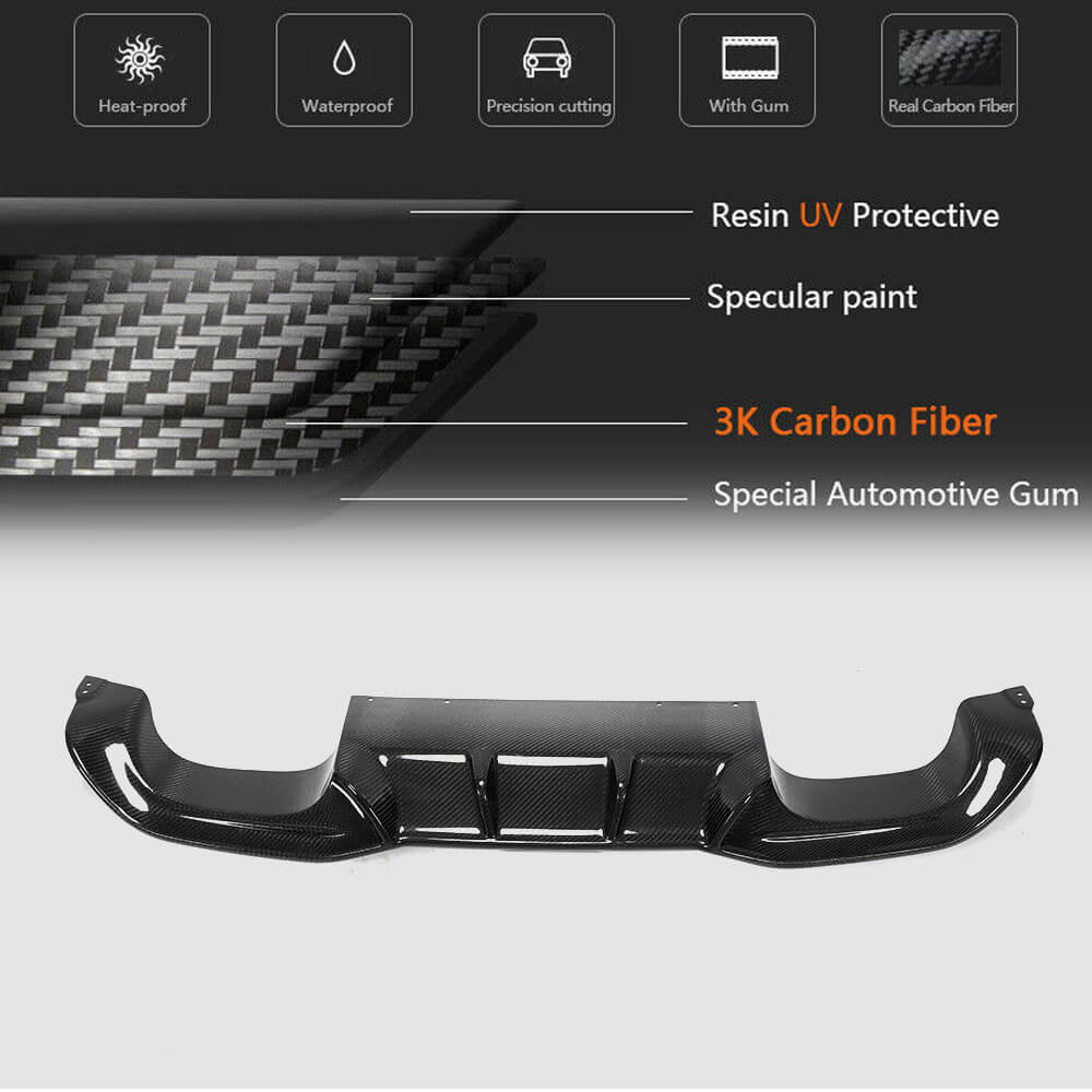 BMW 2 Series F87 M2 M2C 2016-2020 Rear Bumper Diffuser Carbon Fiber-Ahacarbon