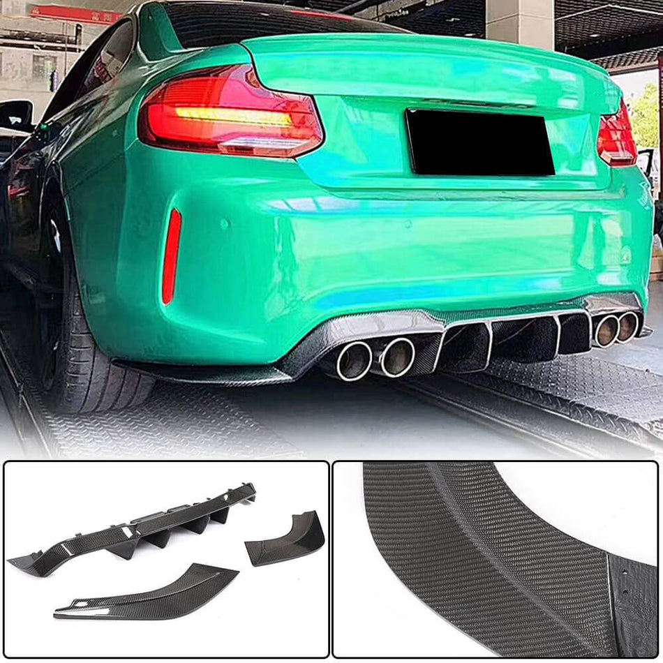 BMW 2 Series F87 M2 M2C 2016-2020 Rear Bumper Diffuser Carbon Fiber-Ahacarbon