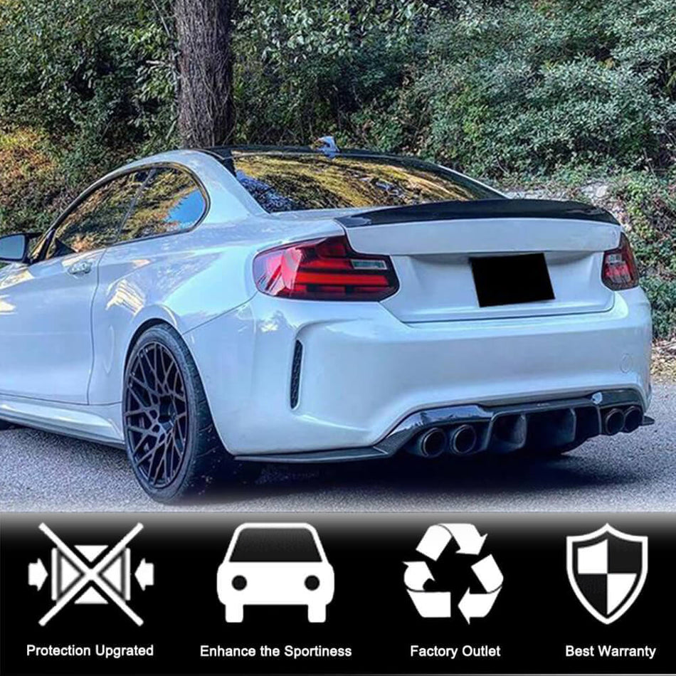 BMW 2 Series F87 M2 M2C 2016-2020 Rear Bumper Diffuser Carbon Fiber-Ahacarbon