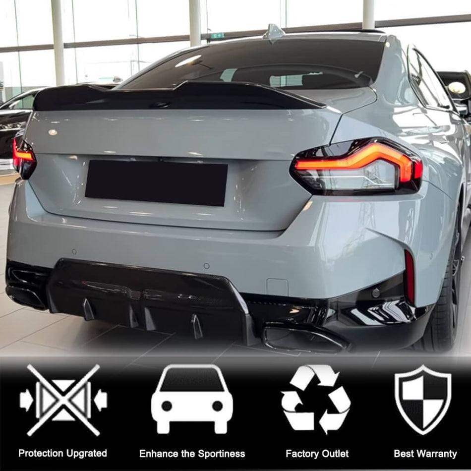 BMW 2 Series G42 G87 M2 Coupe 2022-2023 Rear Trunk Spoiler Carbon Fiber-Ahacarbon