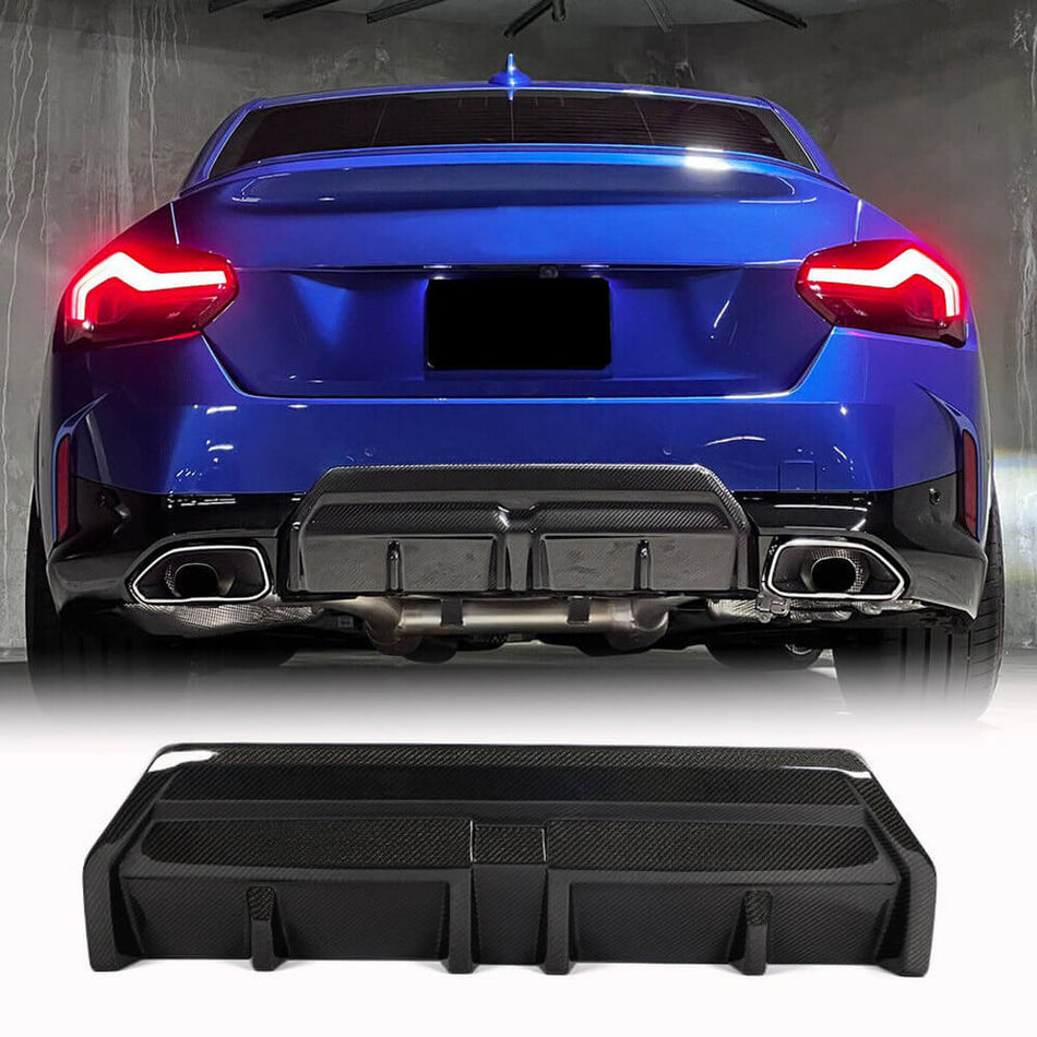 BMW 2 Series G42 220i 230i M Sport M240i 2022 2023 Rear Bumper Diffuser Carbon Fiber-Ahacarbon