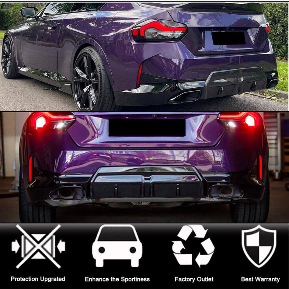 BMW 2 Series G42 220i 230i M Sport M240i 2022 2023 Rear Bumper Diffuser Carbon Fiber-Ahacarbon
