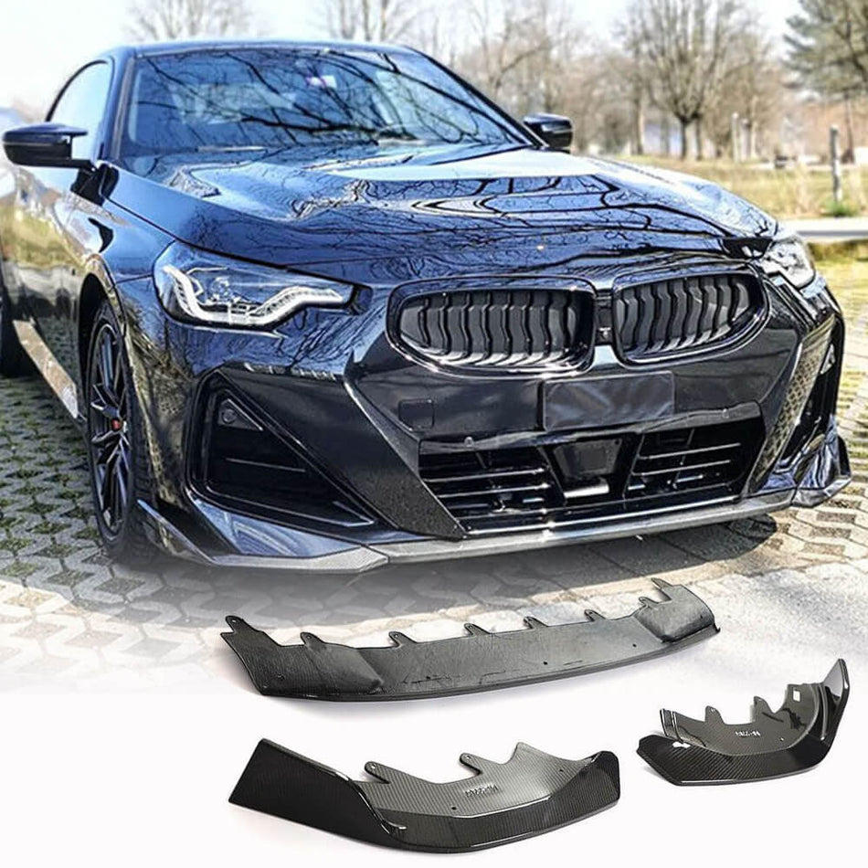 BMW 2 Series G42 220i 230i M Sport M240i xDrive Coupe 2022UP Front Bumper Lip Carbon Fiber-Ahacarbon