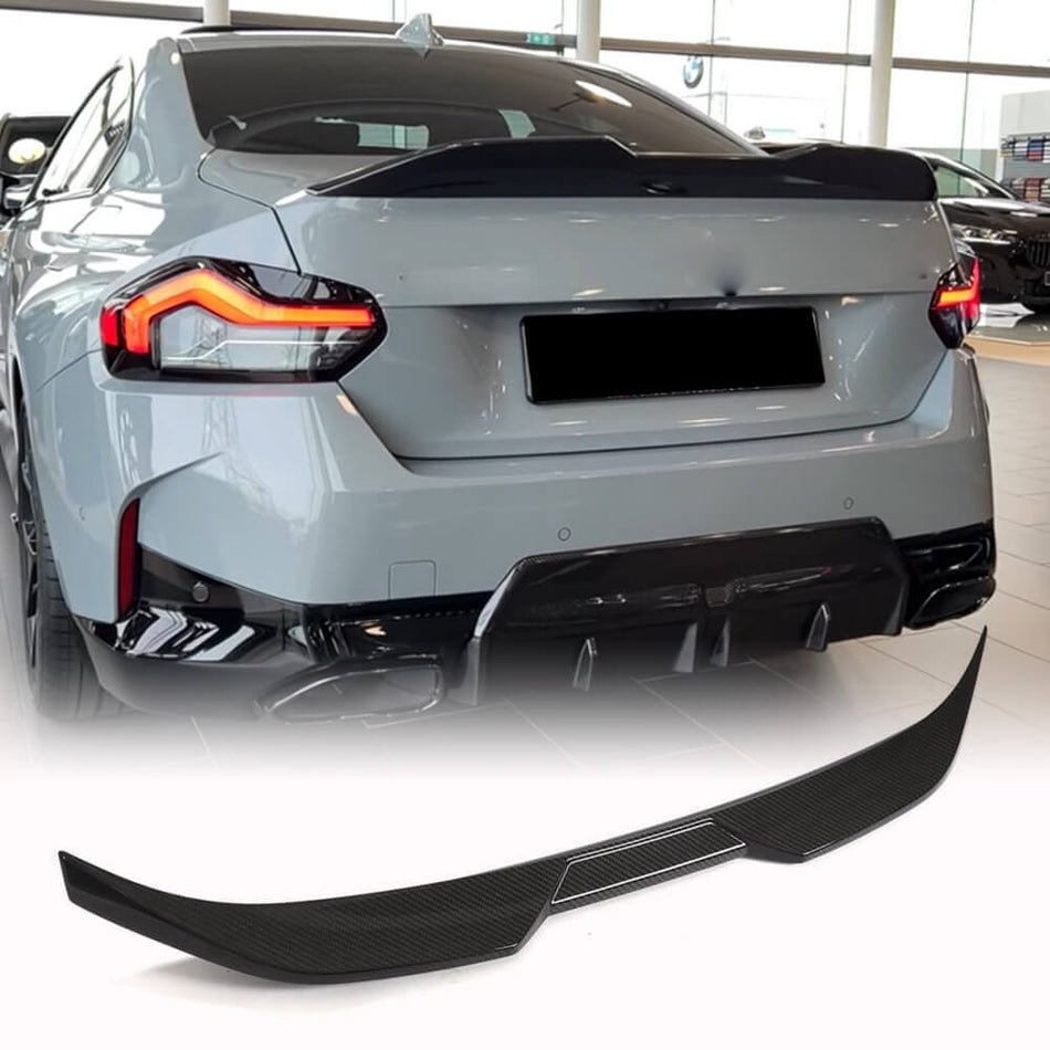 BMW 2 Series G42 G87 M2 Coupe 2022-2023 Rear Trunk Spoiler Carbon Fiber-Ahacarbon