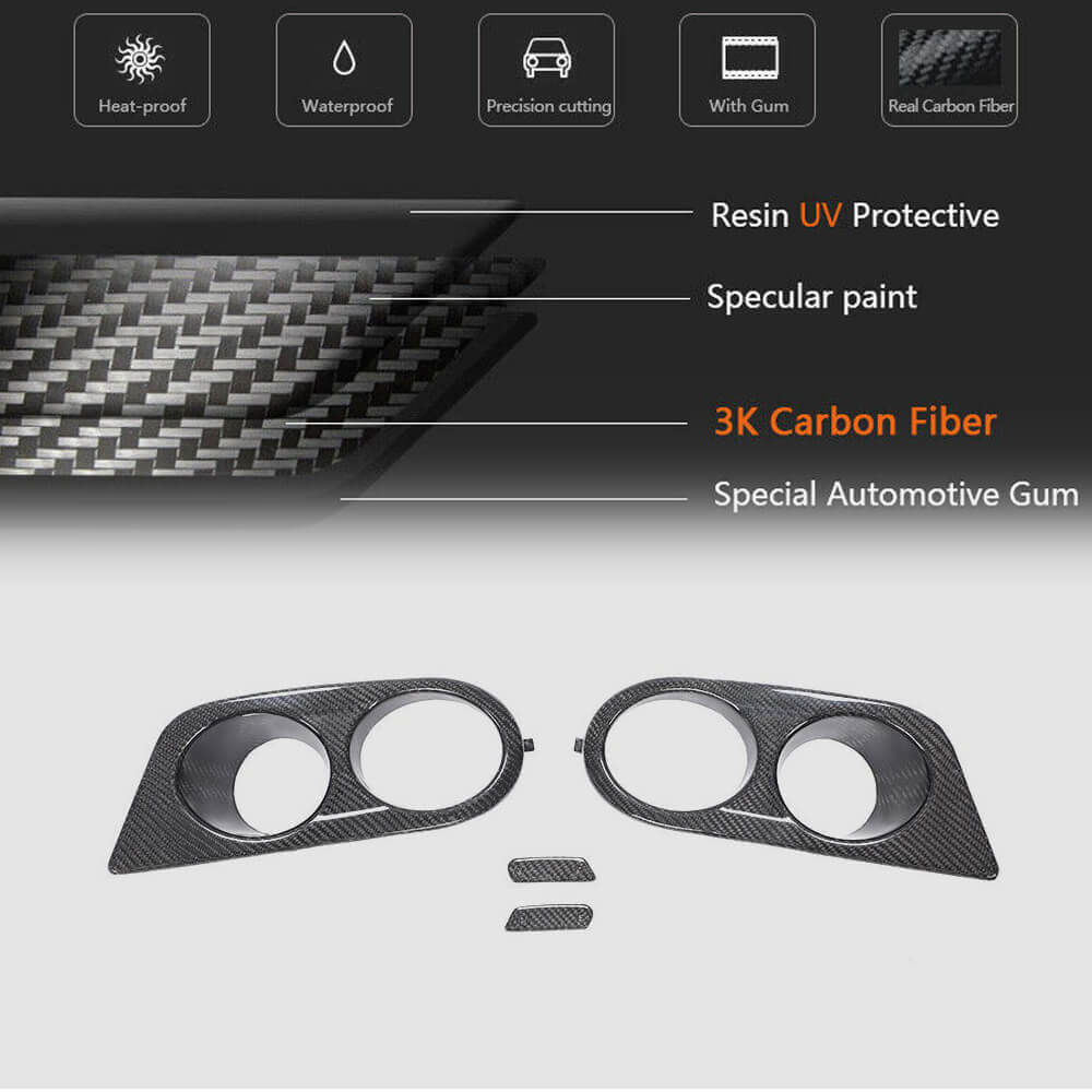 BMW 3 Series E46 M3 2000-2006 Fog Lamp Covers Carbon Fiber-Ahacarbon