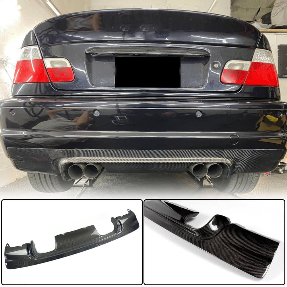BMW 3 Series E46 M3 2000-2006 Rear Bumper Diffuser Carbon Fiber-Ahacarbon