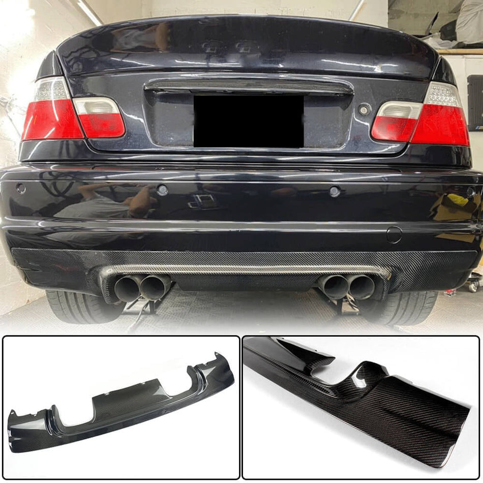 BMW 3 Series E46 M3 2000-2006 Rear Bumper Diffuser Carbon Fiber-Ahacarbon