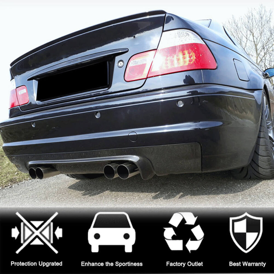 BMW 3 Series E46 M3 2000-2006 Rear Bumper Diffuser Carbon Fiber-Ahacarbon