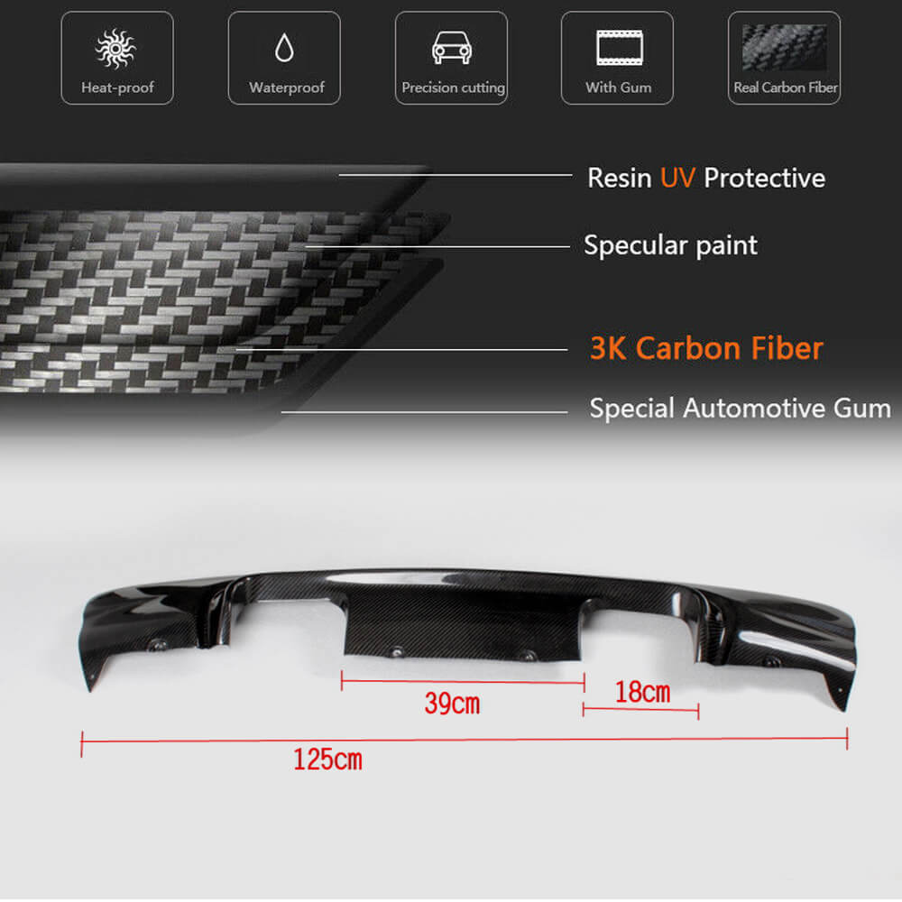 BMW 3 Series E46 M3 2000-2006 Rear Bumper Diffuser Carbon Fiber-Ahacarbon
