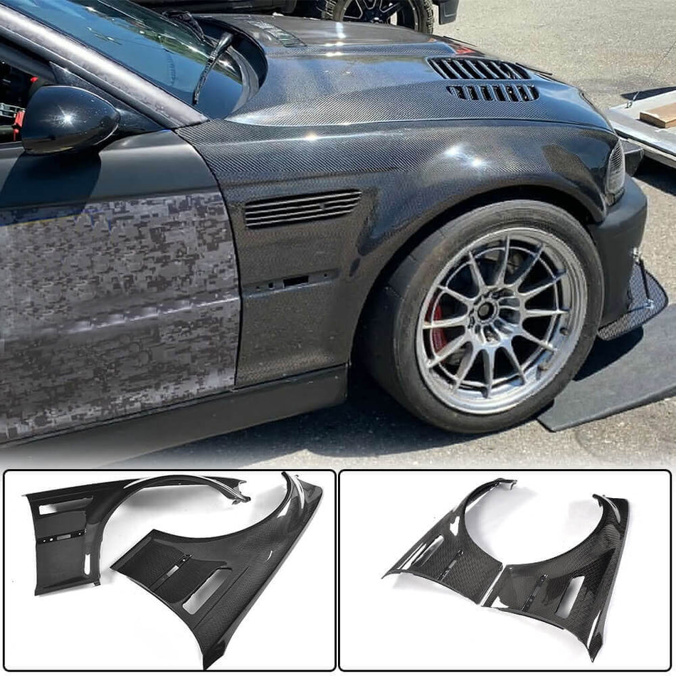 BMW 3 Series E46 M3 2-Door 2000-2006 Side Air Fender Vents Carbon Fiber-Ahacarbon