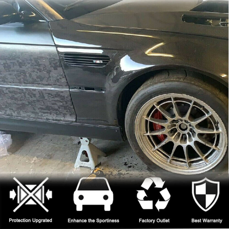 BMW 3 Series E46 M3 2-Door 2000-2006 Side Air Fender Vents Carbon Fiber-Ahacarbon
