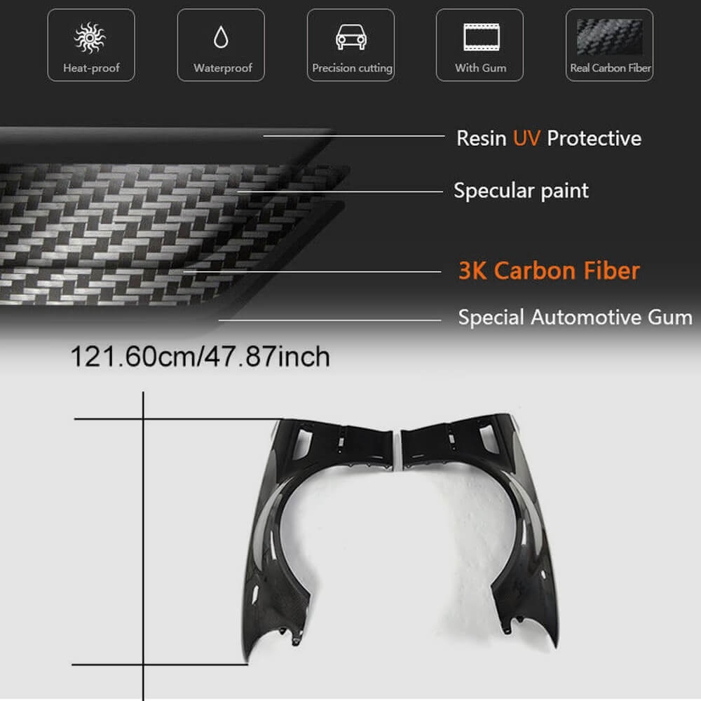 BMW 3 Series E46 M3 2-Door 2000-2006 Side Air Fender Vents Carbon Fiber-Ahacarbon