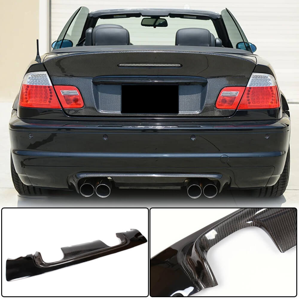 BMW 3 Series E46 M3 2000-2006 Rear Bumper Diffuser Half Carbon Fiber-Ahacarbon