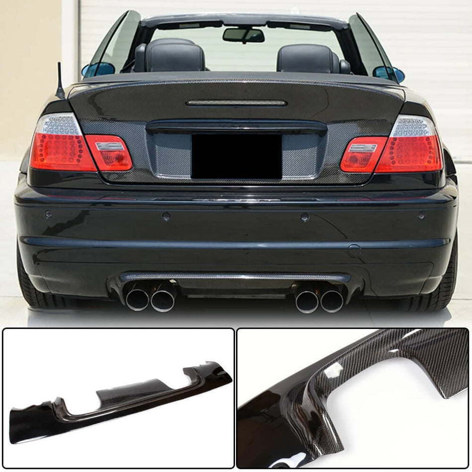 BMW 3 Series E46 M3 2000-2006 Rear Bumper Diffuser Half Carbon Fiber-Ahacarbon