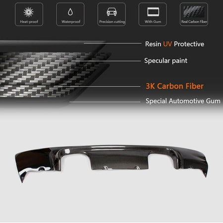 BMW 3 Series E46 M3 2000-2006 Rear Bumper Diffuser Half Carbon Fiber-Ahacarbon