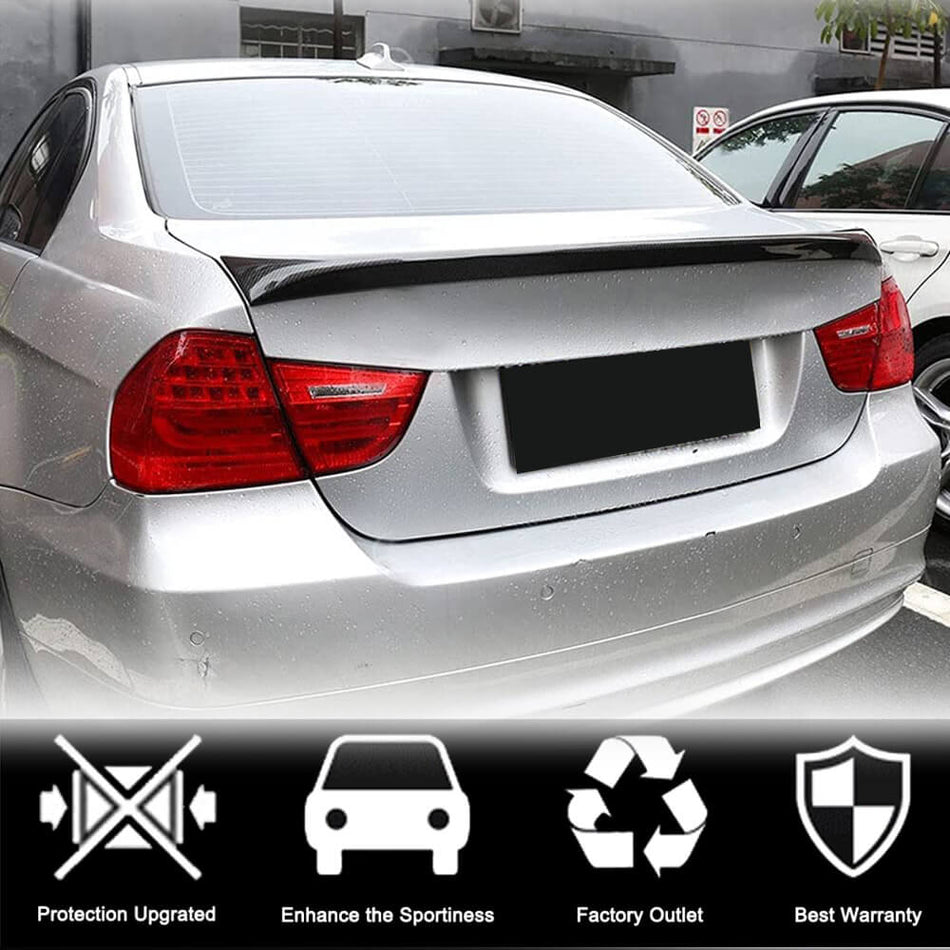 BMW 3 Series E90 M3 2005-2012 Rear Trunk Spoiler Carbon Fiber-Ahacarbon