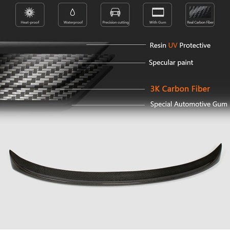 BMW 3 Series E90 M3 2005-2012 Rear Trunk Spoiler Carbon Fiber-Ahacarbon