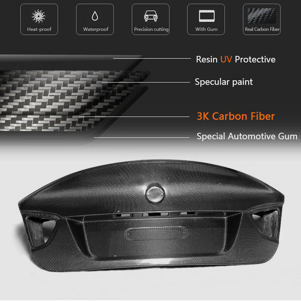 BMW 3 Series E90 M3 Pre-LCI 2005-2008 Rear Trunk Lid Cover Carbon Fiber-Ahacarbon