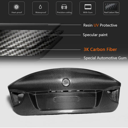 BMW 3 Series E90 M3 Pre-LCI 2005-2008 Rear Trunk Lid Cover Carbon Fiber-Ahacarbon