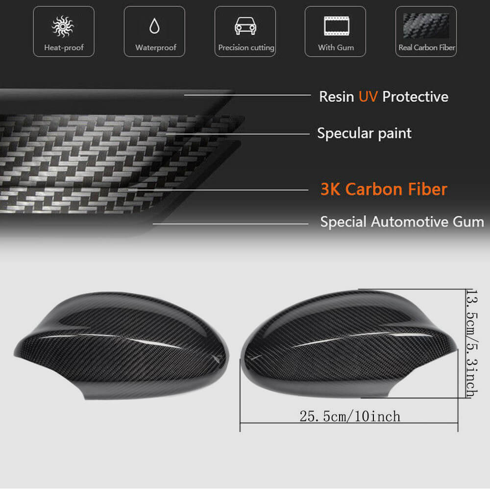 BMW 3 Series E90 Pre-LCI 2005-2008 Mirror Covers LHD Carbon Fiber-Ahacarbon