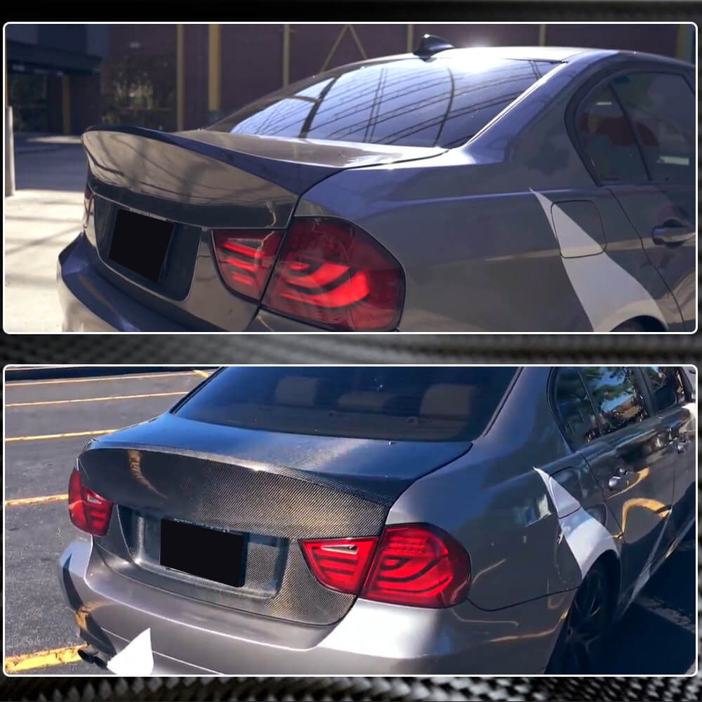For BMW 3 Series E90 Sedan LCI Carbon Fiber Rear Taigate Trunk Lid Cover | 325I 328I 330I 335I M3-Ahacarbon