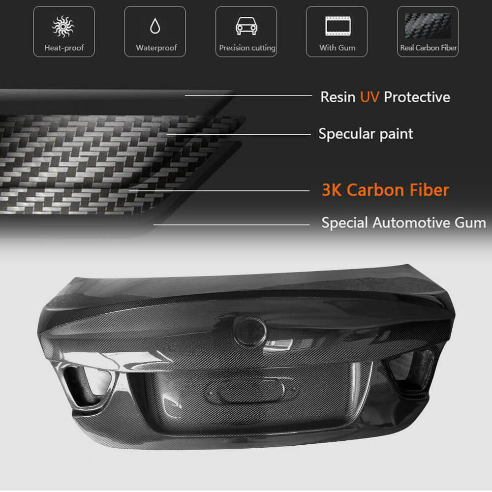 For BMW 3 Series E90 Sedan LCI Carbon Fiber Rear Taigate Trunk Lid Cover | 325I 328I 330I 335I M3-Ahacarbon