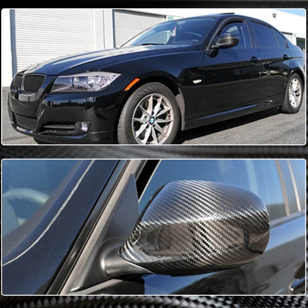 BMW 3 Series E90 E91 LCI 2009-2012 Mirror Covers Pair Carbon Fiber-Ahacarbon