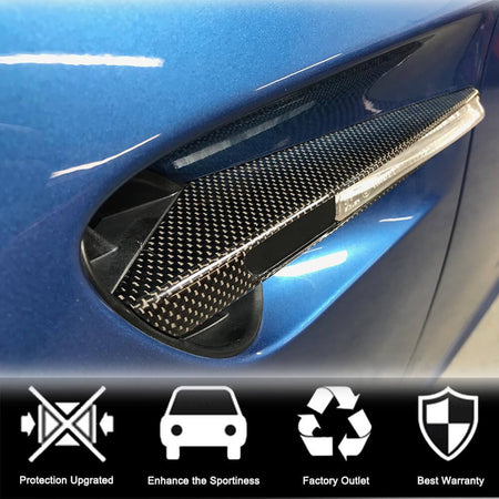 BMW 3 Series E90 E92 E93 M3 2008-2013 Air Vent Fender Cover Dry Carbon Fiber-Ahacarbon