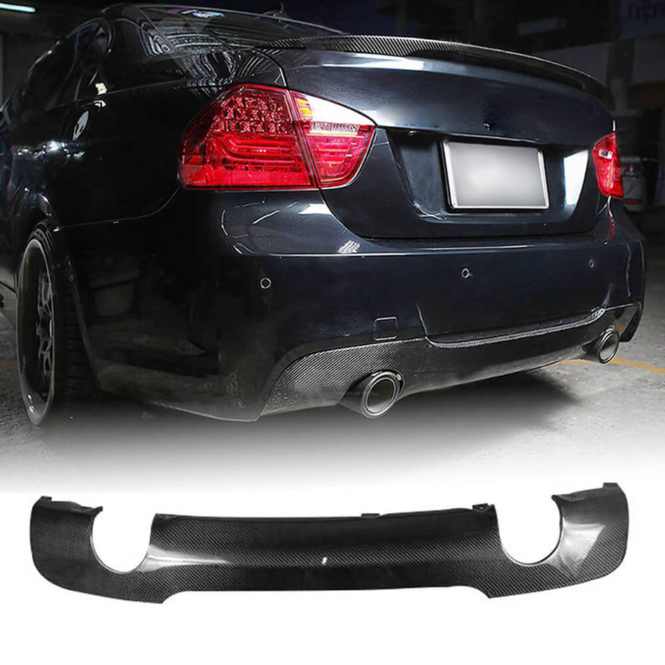 BMW 3 Series E90 M Sport 2005-2012 Rear Bumper Diffuser Carbon Fiber-Ahacarbon