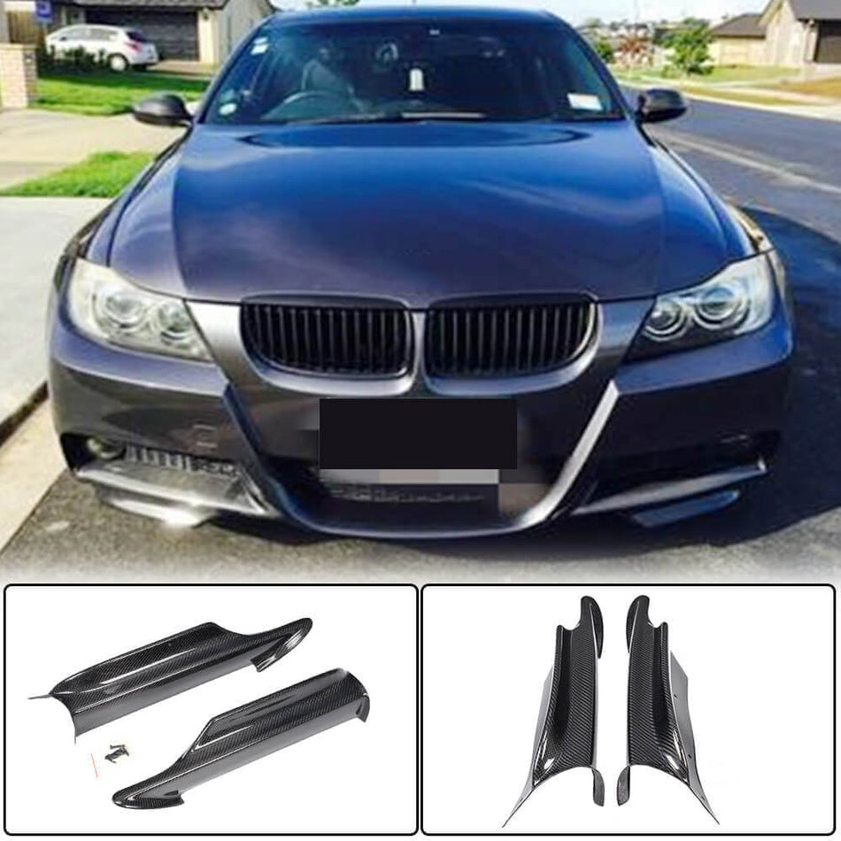 BMW 3 Series E90 M Sport Pre-LCI 2005-2018 Front Bumper Splitters Carbon Fiber-Ahacarbon