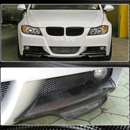 BMW 3 Series E90 M Sport Pre-LCI 2005-2018 Front Bumper Splitters Carbon Fiber-Ahacarbon