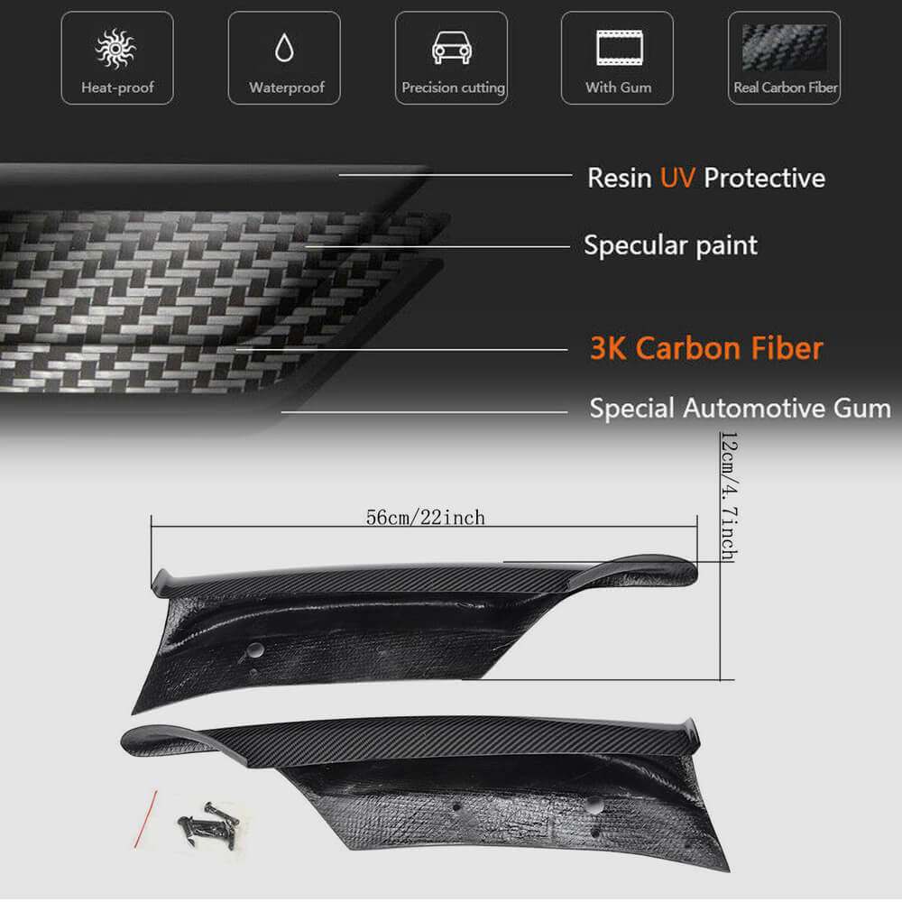 BMW 3 Series E90 M Sport Pre-LCI 2005-2018 Front Bumper Splitters Carbon Fiber-Ahacarbon