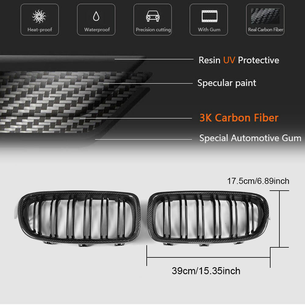 BMW 3 Series F30 2012-2018 Front Grille Carbon Fiber-Ahacarbon
